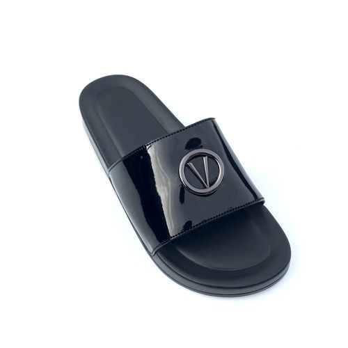 (Unique)Trendy Summer Slide Slippers/Wet-looks- Black