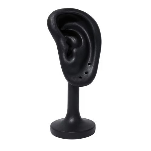Earring Display Stand in the Shape of an Ear, Made of Resin Material, Suitable for Displaying Earrings, Hoop Earrings, and Other Jewelry. Comes in Black and White, Perfect for Display Purposes in Beauty Stores or Boutique Shops.