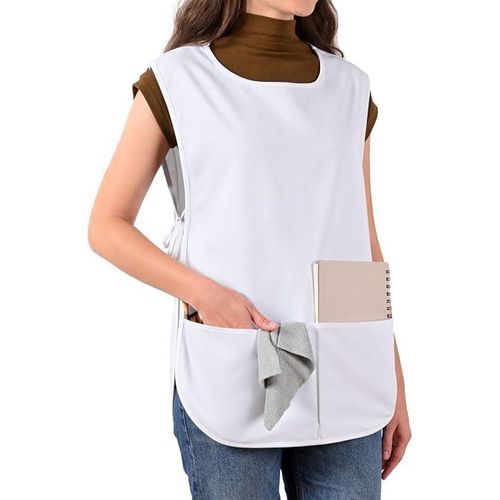 Cobbler Apron for Women with Pockets, Waterproof Art Smock Aprons with Side Ties 2 Large Pockets, Apron for Adult Men, Women, Unisex, for Cleaning, Hairstylist, Painting