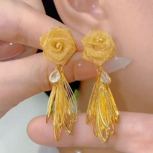 Women's New Style Fashionable & Versatile Rose Earrings - Light Luxury, High-end, Unique Drop Earrings, Hoops & Ear Clips.