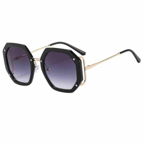 Luxury Oversized Geometric Sunglasses – Retro Octagon Metal Frame Eyewear For Women
