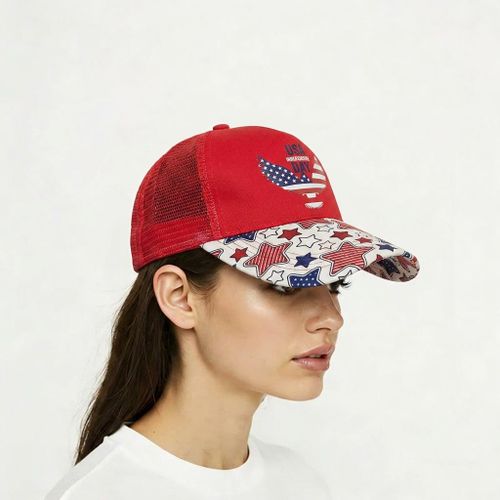 Red fan baseball cap with large-capacity battery solar-powered fan baseball cap Outdoor cooling and shading cap USB charging 3-speed adjustable fan With light source that automatically blows air for cooling Suitable for hiking cycling etc.