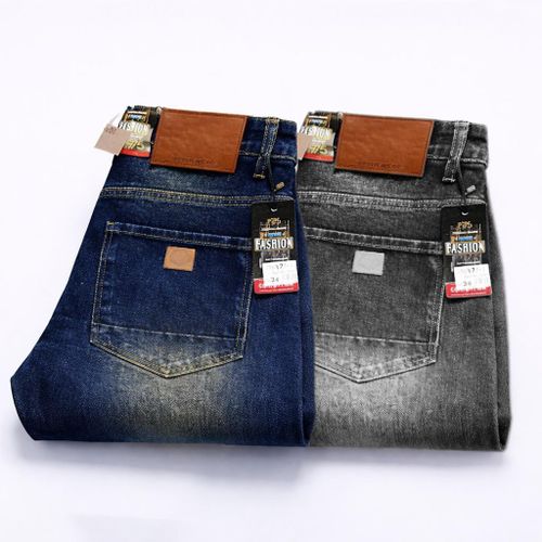 2 In 1 Milky-Blue And Grey Straight Jean For Men