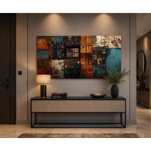 Premium Modern Frameless Canvas Print - Multi-Color Abstract Art Panel for Living Room & Office Decor