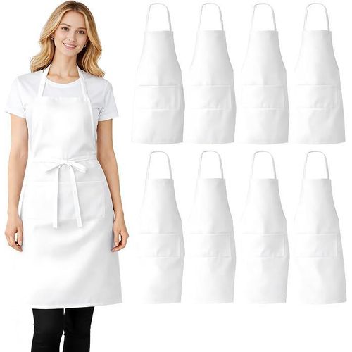 Apron 1pc with Pockets, Unisex Apron with Extra Long Ties for Chef, Cooking Classes, Painting, BBQ