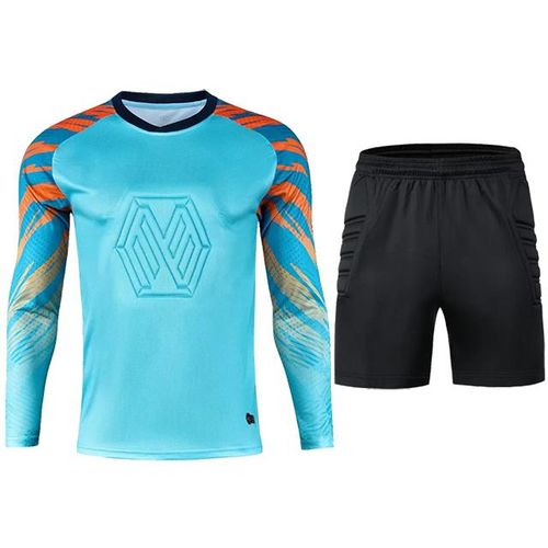 Football Long Sleeves jerseys Goal Keeper Uniforms Sport Training football Men kids Soccer Suit Protection Kit Clothes