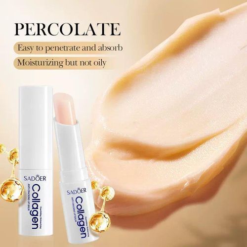 Collagen Lip Balm Moisturizing Anti-Wrinkle Anti-Aging Nourishing Hydrating Lipstick Lip Skin Care Balm, Anti-Cracking Lip Balm Nourishing Moisturizing Long-lasting Hydration Stick Lip Balm