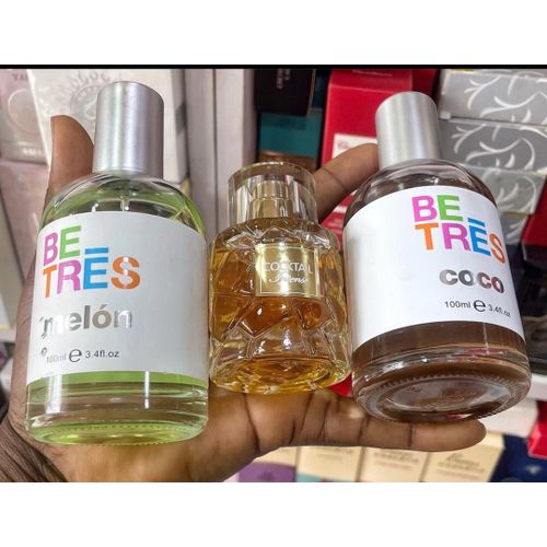 BE_TRES PERFUME COCO AND MELON 100ML 2PCS COMBO WITH COCKTAIL PERFUME