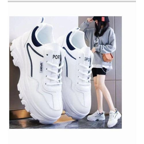 Plain Soft Blue Unisex Sneakers.