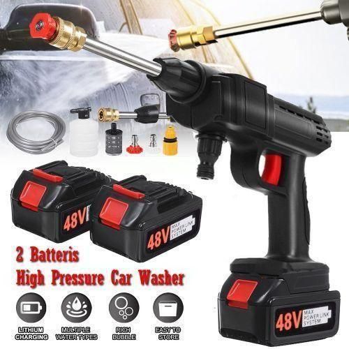 Autosonic High Power Portable Cordless High Pressure Multi Purpose Car Washer 48VH 15000mah - 2Battery