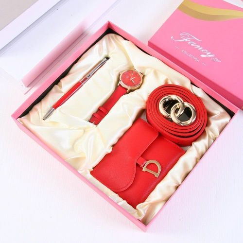 Quality Valentine Gift Watch and Wallett set with Free Rose