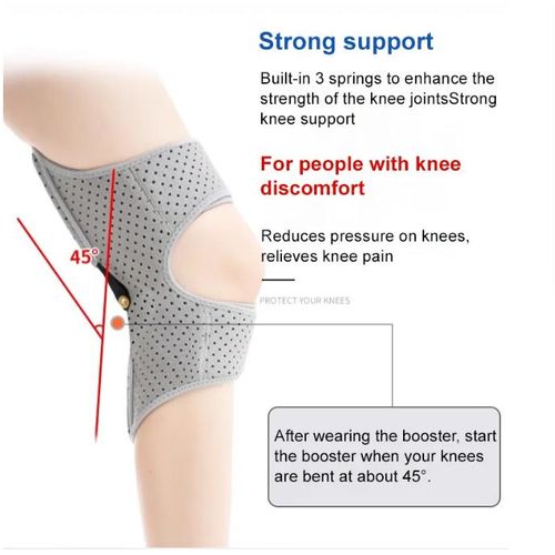 ACTIVE KNEE DECOMPRESSION SLEEVE - Durable Elasticity Knee Pad Guard Carbon Spring Booster for Gym Fitness, Weight Lifter, Squatting, Hiking, Running Knee Pad