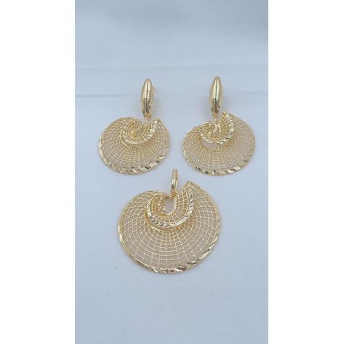 Luxury Gold Plated Earrings Pendant Set for Women Elegant Design