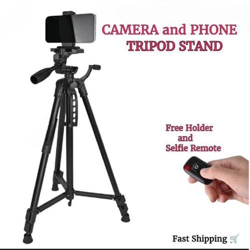 Camera and Phone Tripod Stand Kit With Holder and Free Remote control