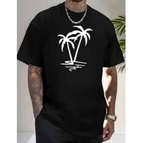 Unisex Plain Round Neck Short Sleeve Black Men Women Polo T Shirts