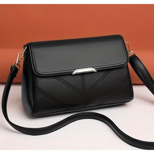Modern Minimalist Black Small Crossbody Bag, Equipped with a Crossbody Strap And Adjustable Shoulder Strap