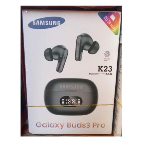Galaxy Buds3 Pro K23 With Battery Percentage Display Fingerprint Earbuds - Noise Cancellations Earphone Personalized Spatial Audio Sweat and Water Resistant Earpodz