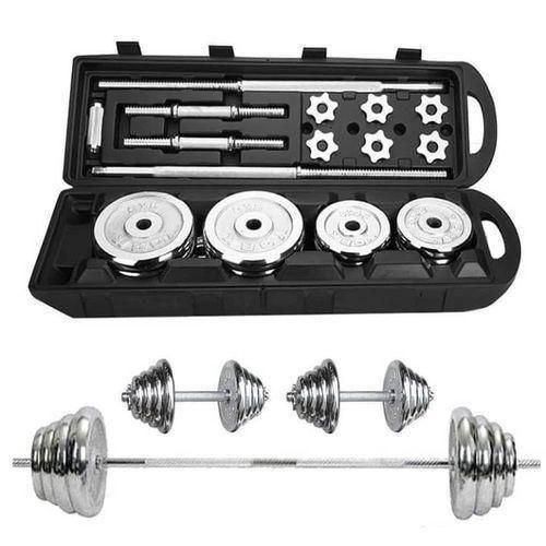 50kg Home Gym Weight Set – 2 Dumbbells + Barbell + Case