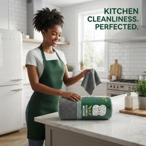 ANTI BACTERIAL Kitchen Cleaning Cloth Roll Heavy Duty Abrasive Scouring Pad for Pots Pans Cookware kitchen cloth Stoves Utensils kitchen Cleaning brush Surfaces foam cleaner cloth Reusable Dishwashing Grease Dirt Stain Kitchen cloth