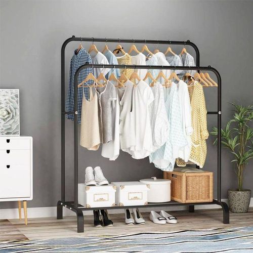 Clothes Hanger Rack Garment Rack Freestanding Hanger Double Rods