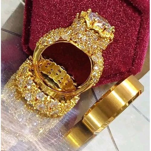Royal Gold Wedding Ring Set (Non Fading) -Gold