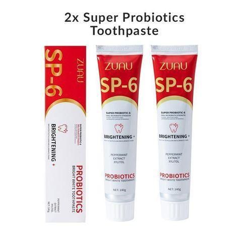 ZUAU 2IN1 SP-6 Probiotic Toothpaste 140g – Anti-Sensitivity Dental Care Toothpaste for Gum Protection, Teeth Brightening and Oral Hygiene with Peppermint Extract for Fresh Breath