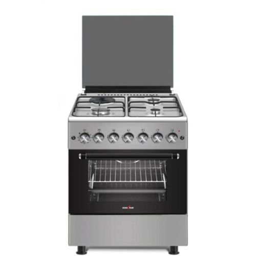 60x60cm 4 Gas Burner Cooker With Bottom Oven & Gril - Inox