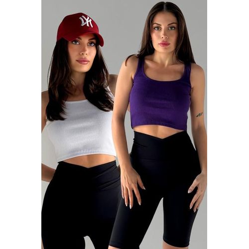 Womens Vest White Blue