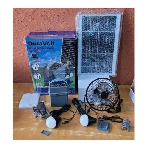 5 in 1 Solar Pack +12" Table Fan