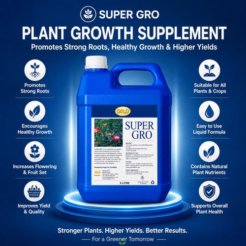 Super Gro – Concentrated Plant Growth Supplement Root Development, Flowering & Yield Enhancement (5 Litres)