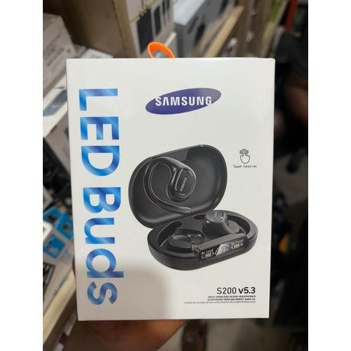 LED Buds S200 Wireless Super BASS Earbuds With LED Digital Display - Wireless Earphones In-ear Touch Control Bluetooth - Sports Stereo Gaming Headphone ( Black )