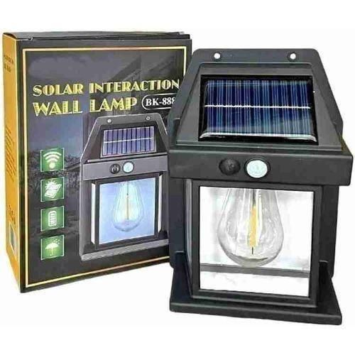 Solar Motion Sensor Fence Wall Lights With 3 Modes IP65 Waterproof Outdoor LED Lantern Sconce