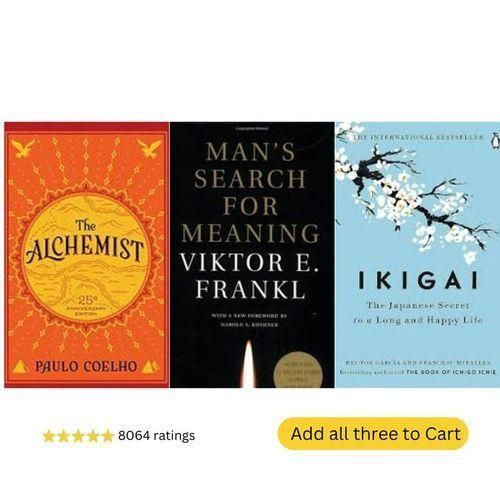 The Alchemist + Ikigai + Man's Search For Meaning: The Classic Tribute To Hope From The Holocaust X 3 OFFER ( BIG PRINT )