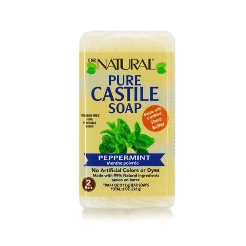 2 Bars Pure Castile Soap- Peppermint, 8 Oz/226g)