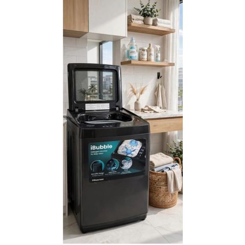 Premium Hisense 19KG Top Load Automatic Washing Machine-iBubble Technology-Monolith Design-Aqua Save-Dark Gray