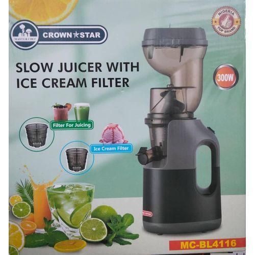 Slow Juicer with Ice cream Filter