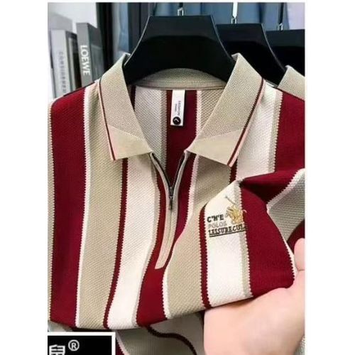 Two-tone Knitted Business Men Polo Shirt