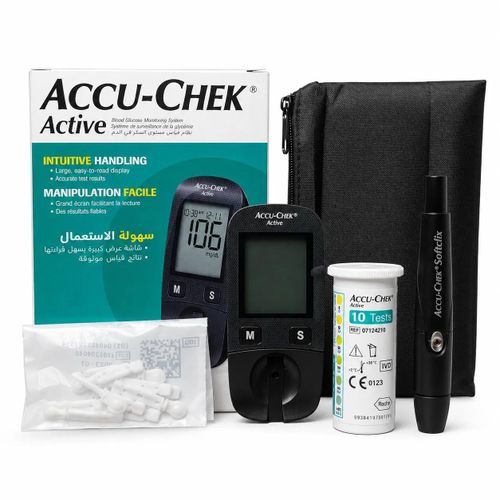 Accu-Chek Active Blood Glucose Meter Starter Kit With 10 Test Strips & 10 Lancets