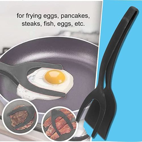 2-in-1 Spatula And Tongs Non Stick Omelette Making Clip