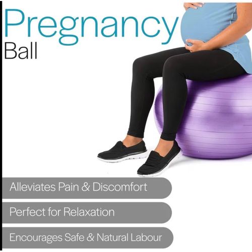 Professional Balance Ball with Built-in Pump ( Pregnancy Ball ) - For Prenatal Yoga, Pilates, and Pregnancy Workouts, Dual-Use as Office Chair, Stability and Balance Training Ball. GYM BALL