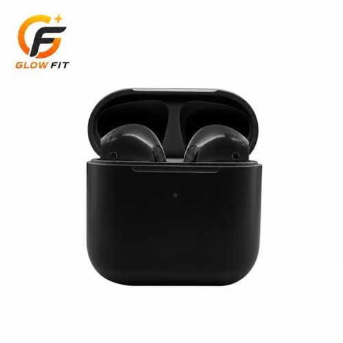 GlowFit True Wireless Stereo Earbuds - Black - High Definition Stereo Sound, Noise Reduction Microphone, Ergonomic Semi-in-Ear Design, Long Battery Life
