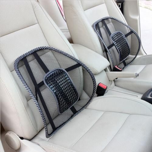 Ergonomic Mesh Lumbar Back Support Cushion with Massage Beads for Car Seat & Office Chair