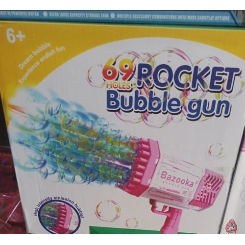 Bubble Gun-Bazooka Launcher Bubble Machine with Colorful Lights Electric Bubble Machine with 69 Holes Bubble Bazooka Blower for Kids Birthday Party Wedding Atmosphere