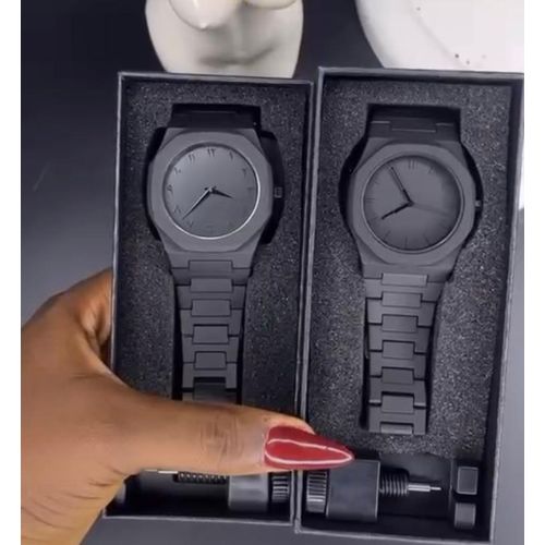Classic Matte Black Wristwatch Set