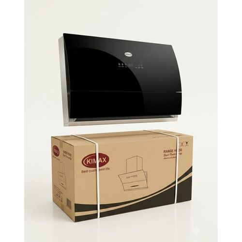 KIMAX 90cm PLASMA TEMPERED GLASS KITCHEN EXTRACTOR CHARCOAL FILTER MOTION CONTROL