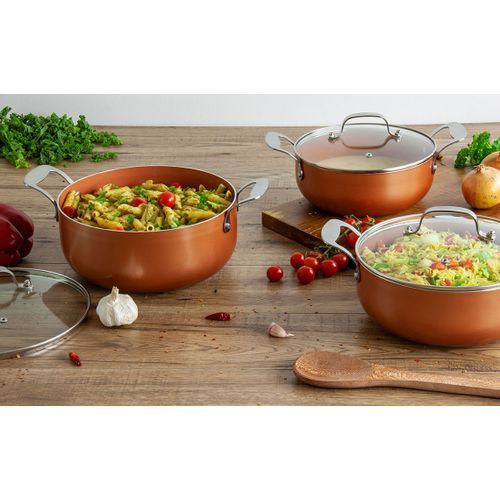 Aeris 3 - Pcs Non - Stick Copper Casserole Set