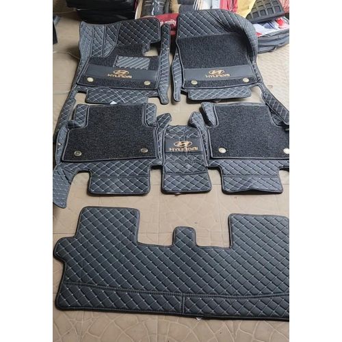 Double layer leather floor mat Hyundai Santa Fe 2010-2016 3 roll