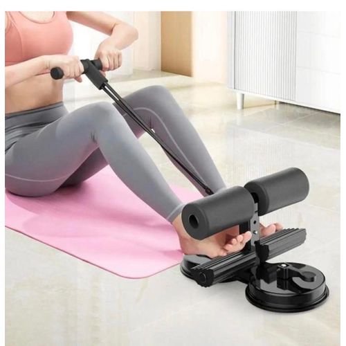Two Suction Sit-Up Bar with Pull Rope - Adjustable Ab Exercise Equipment for Home Workout, Core Training & Belly Fat Loss