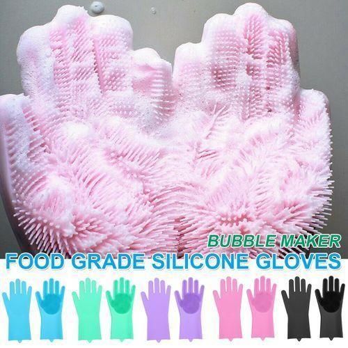 1Pair Magic Silicone Dishwashing Scrubber Rubber