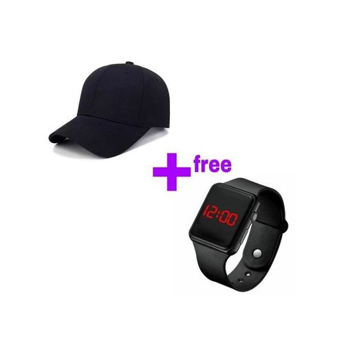 Unisex Plain Color Face Cap +free Led Watch